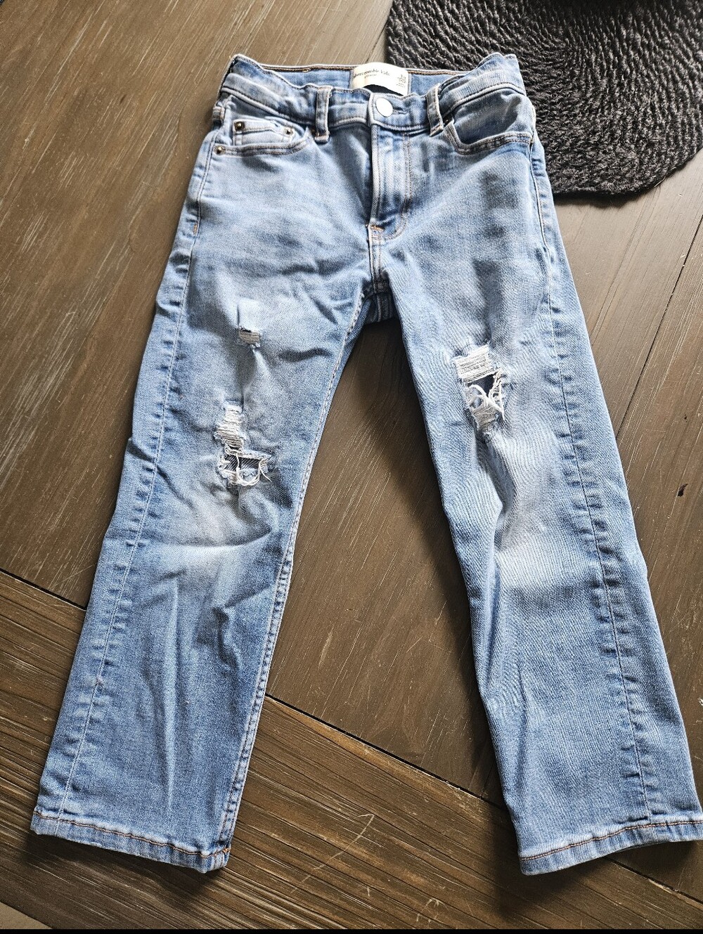 abercrombie kids Light Blue Distressed Soft Denim